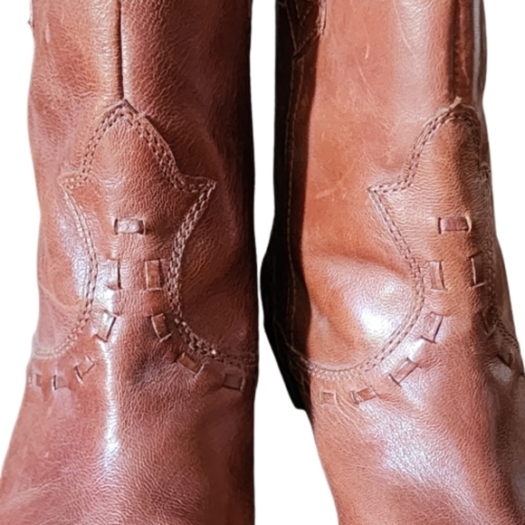 Franco sarto window western brown leather pointed toe ankle booties size 7 - Picture 8 of 11